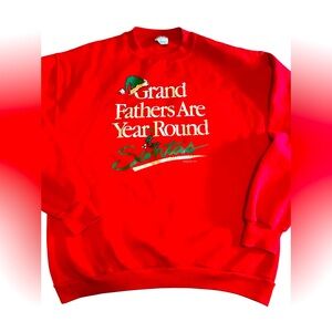 Vintage Grandfathers Are Year Round Santas Christmas Holiday Sweatshirt Size XL